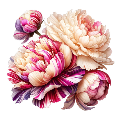 Pink White Cream Flowers Blossom Bloom Vinyl Sticker Decal