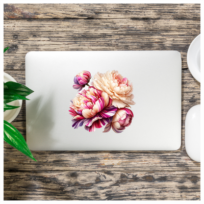 Pink White Cream Flowers Blossom Bloom Vinyl Sticker Decal