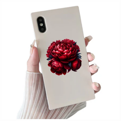 Red Flower Bloom Closeup Nature Vinyl Sticker Decal