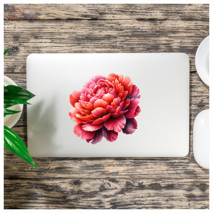 Red Flower Bloom Petals Nature Vinyl Sticker Decal