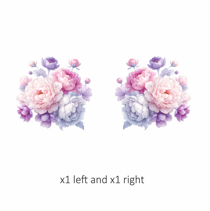 Pink White Purple Flower Bouquet Vinyl Sticker Decal