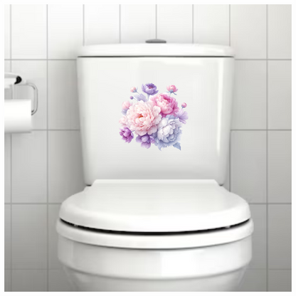 Pink White Purple Flower Bouquet Vinyl Sticker Decal