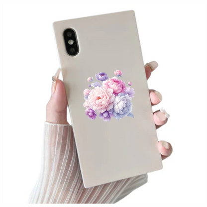Pink White Purple Flower Bouquet Vinyl Sticker Decal