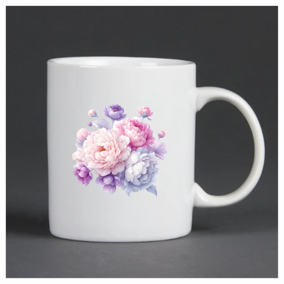 Pink White Purple Flower Bouquet Vinyl Sticker Decal
