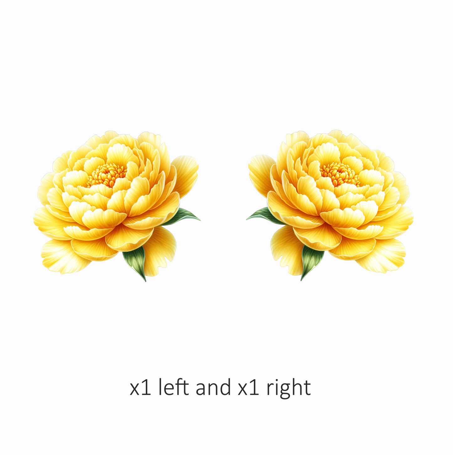 Yellow Flower Large Petals Green Leaves Vinyl Sticker Decal