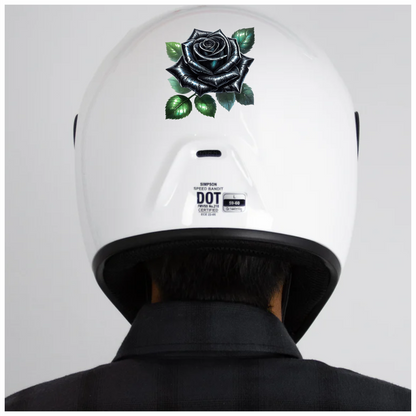 Black Rose Green Leaves Simple Vinyl Sticker Decal