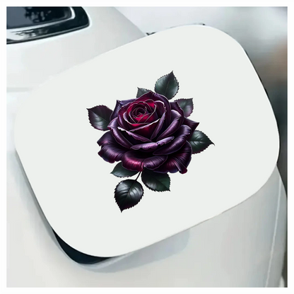 Purple Rose Green Leaves Flower Vinyl Sticker Decal