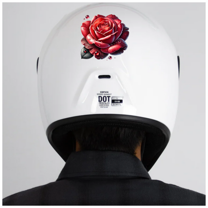 Red Rose Petals Water Drops Vinyl Sticker Decal
