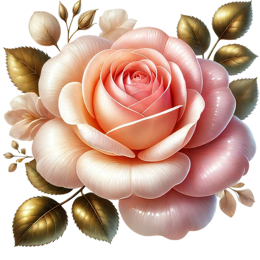 Pink White Rose Gold Leaves Vinyl Sticker Decal