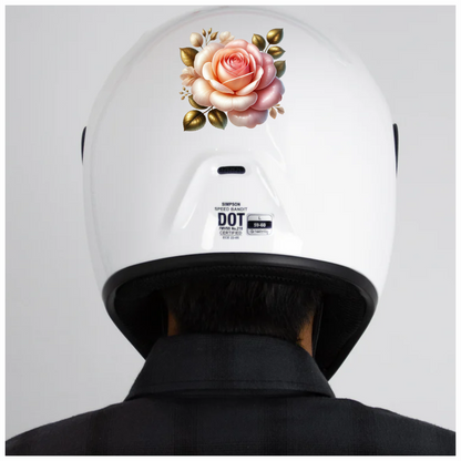 Pink White Rose Gold Leaves Vinyl Sticker Decal
