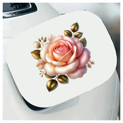 Pink White Rose Gold Leaves Vinyl Sticker Decal