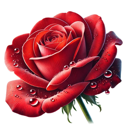 Red Rose Petals Water Droplets Vinyl Sticker Decal