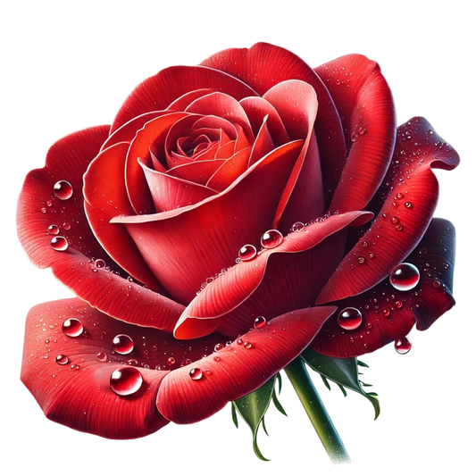 Red Rose Petals Water Droplets Vinyl Sticker Decal