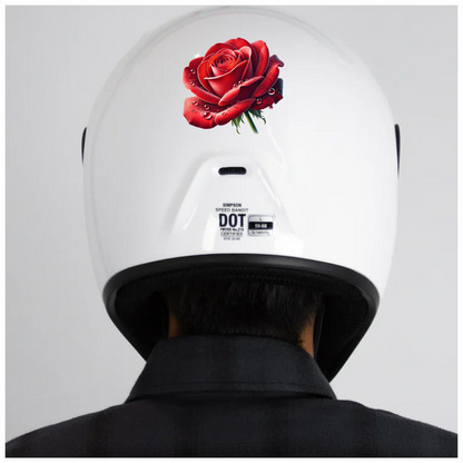 Red Rose Petals Water Droplets Vinyl Sticker Decal