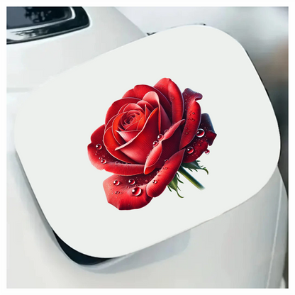 Red Rose Petals Water Droplets Vinyl Sticker Decal