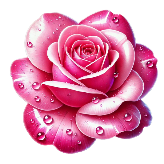 Pink Rose Petals Water Droplets Vinyl Sticker Decal