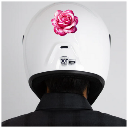 Pink Rose Petals Water Droplets Vinyl Sticker Decal