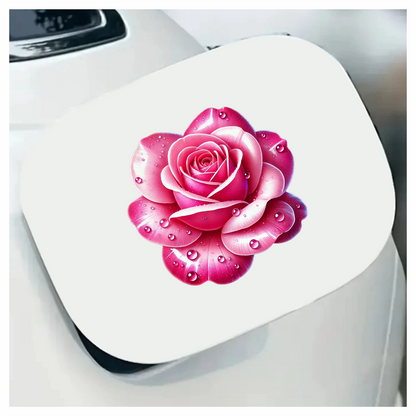 Pink Rose Petals Water Droplets Vinyl Sticker Decal
