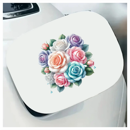 Blue White Pink Purple Roses Bouquet Vinyl Sticker Decal