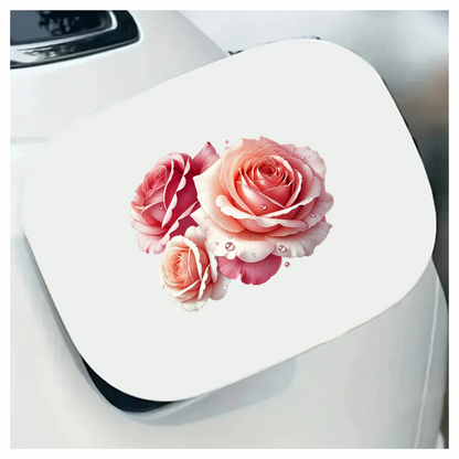 Pink Roses Water Droplets Floral Vinyl Sticker Decal