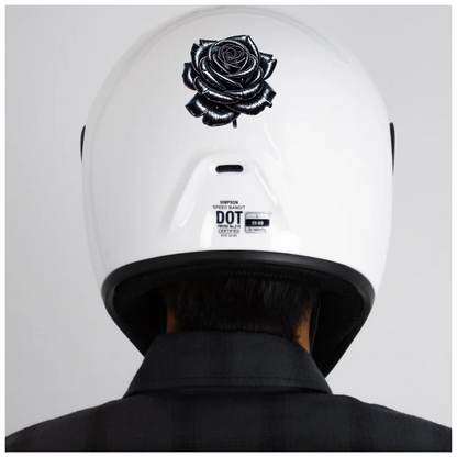 Black Shiny Rose Flower Closeup Vinyl Sticker Decal
