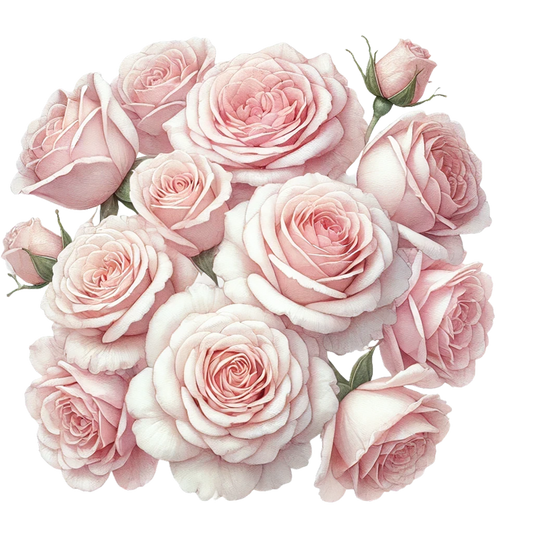 Pink Roses Blooming Garden Flower Vinyl Sticker Decal