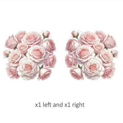 Pink Roses Blooming Garden Flower Vinyl Sticker Decal