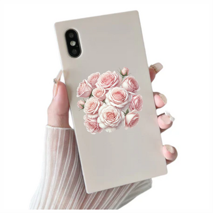 Pink Roses Blooming Garden Flower Vinyl Sticker Decal