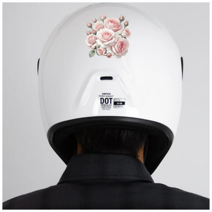 Pink Roses Blooming Flower Cluster Vinyl Sticker Decal