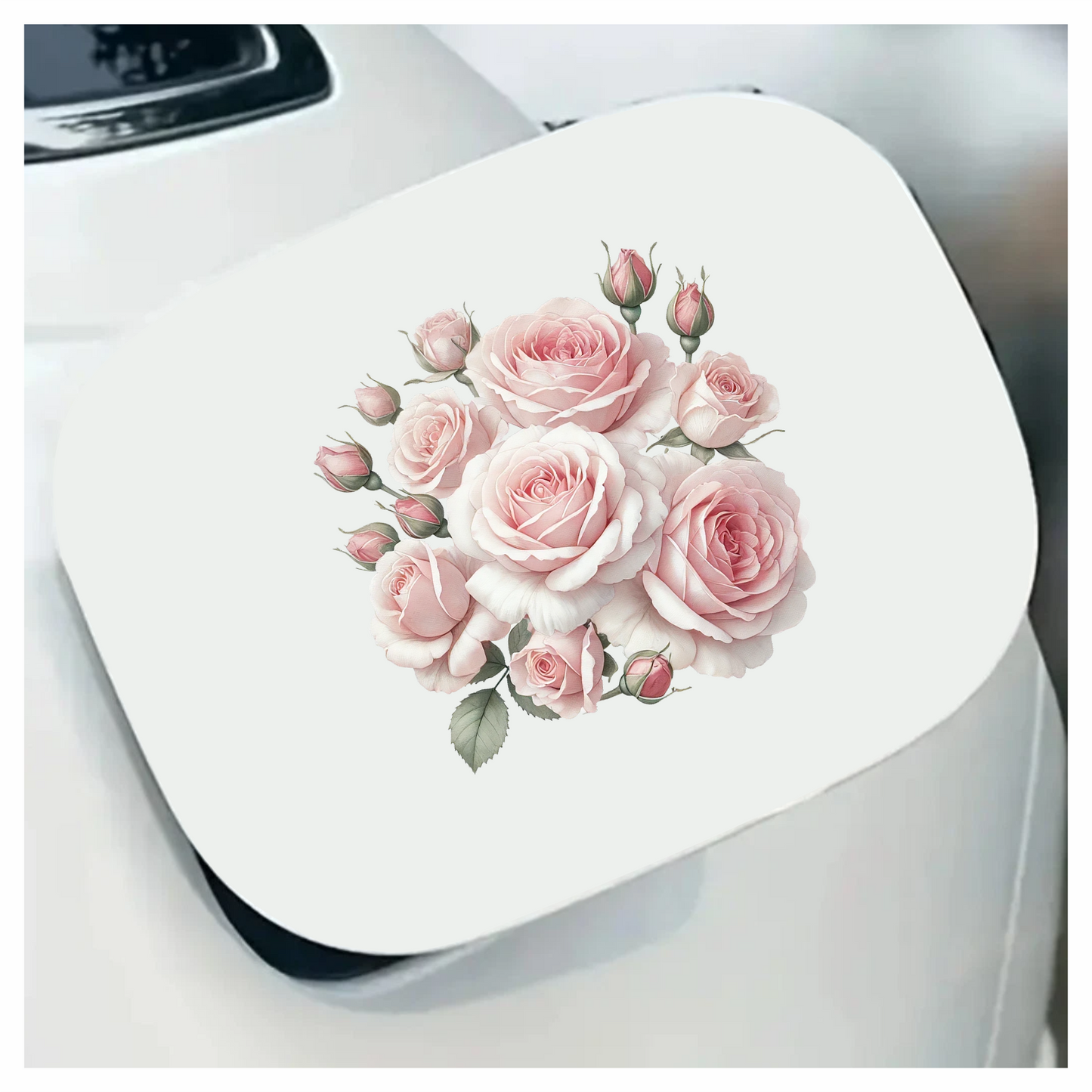Pink Roses Blooming Flower Cluster Vinyl Sticker Decal