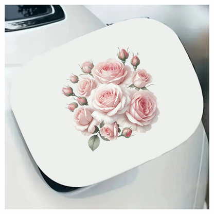 Pink Roses Blooming Flower Cluster Vinyl Sticker Decal