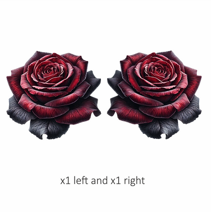 Dark Red Rose Bloom Closeup Vinyl Sticker Decal