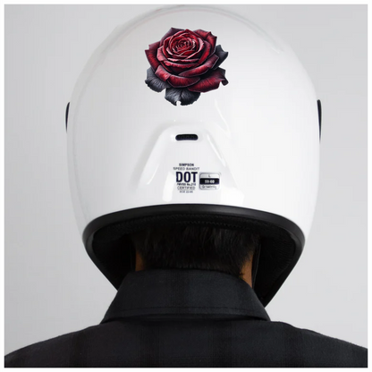Dark Red Rose Bloom Closeup Vinyl Sticker Decal