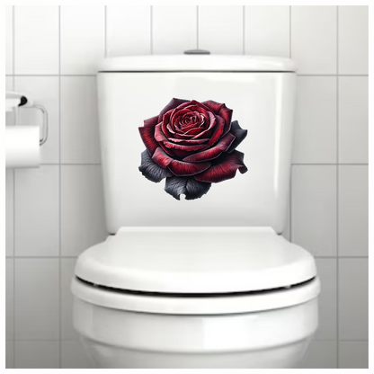Dark Red Rose Bloom Closeup Vinyl Sticker Decal