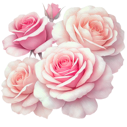 Pink Roses Bloom Soft Gentle Beauty Vinyl Sticker Decal