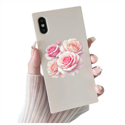 Pink Roses Bloom Soft Gentle Beauty Vinyl Sticker Decal