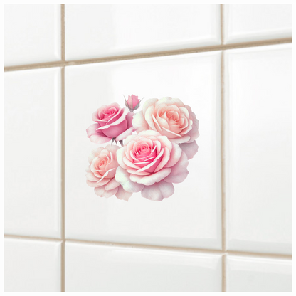 Pink Roses Bloom Soft Gentle Beauty Vinyl Sticker Decal