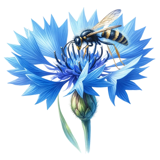 Blue Flower Wasp Petal Bloom Vinyl Sticker Decal