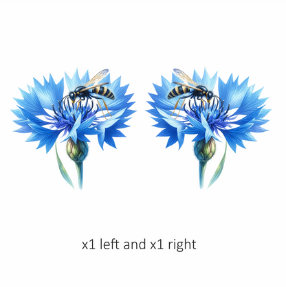 Blue Flower Wasp Petal Bloom Vinyl Sticker Decal