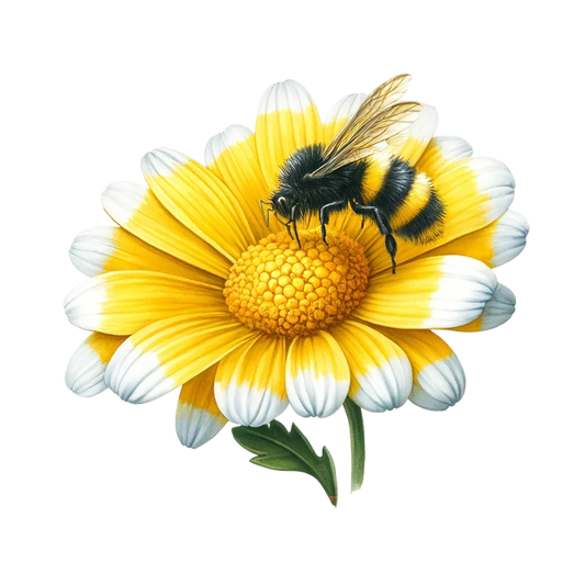 Yellow White Flower Bee Daisy Vinyl Sticker Decal