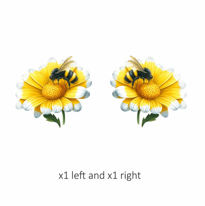 Yellow White Flower Bee Daisy Vinyl Sticker Decal