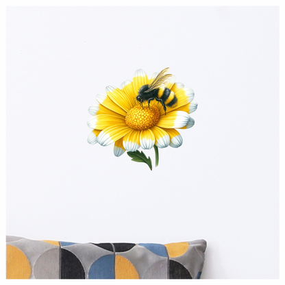 Yellow White Flower Bee Daisy Vinyl Sticker Decal
