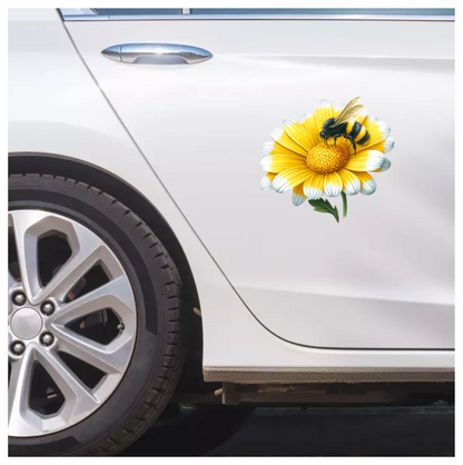 Yellow White Flower Bee Daisy Vinyl Sticker Decal