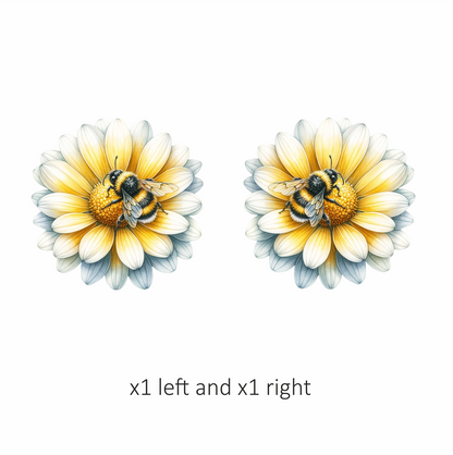 Yellow White Flower Bee Daisy Vinyl Sticker Decal