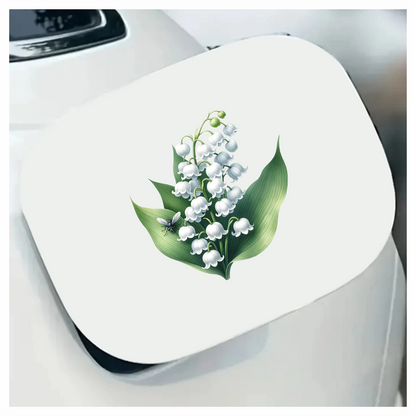 White Flowers Green Leaves Black Fly Vinyl Sticker Decal