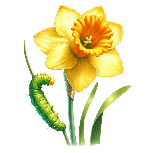 Yellow Flower Green Caterpillar Nature Plant Vinyl Sticker Decal