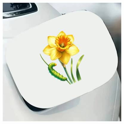 Yellow Flower Green Caterpillar Nature Plant Vinyl Sticker Decal