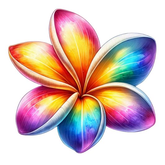 Rainbow Flower Five Petals Vinyl Sticker Decal