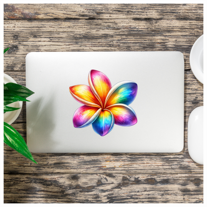Rainbow Flower Five Petals Vinyl Sticker Decal