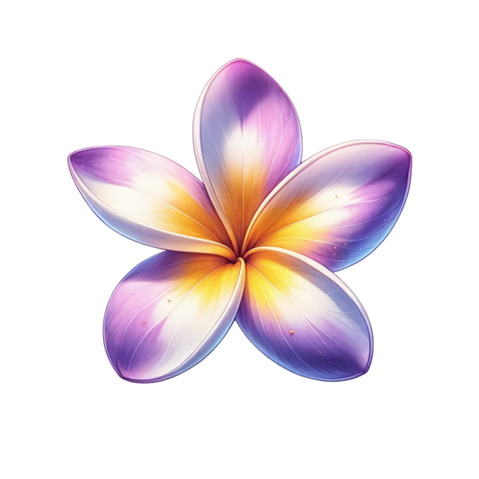 Purple Yellow White Five Petal Flower Vinyl Sticker Decal